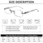 3 Pieces Unisex Frameless Anti-Blue Light Presbyopia Sunglasses LH001
